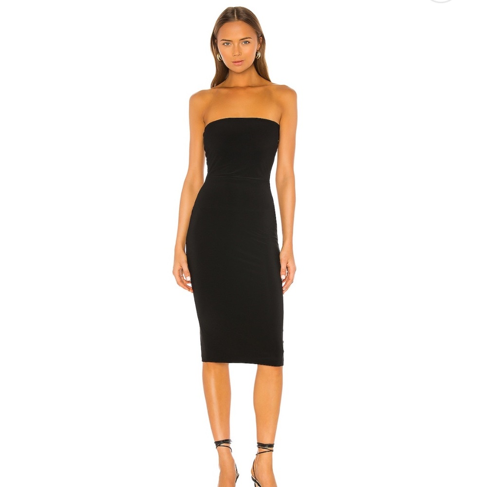 Norma Kamali Strapless Midi Dress